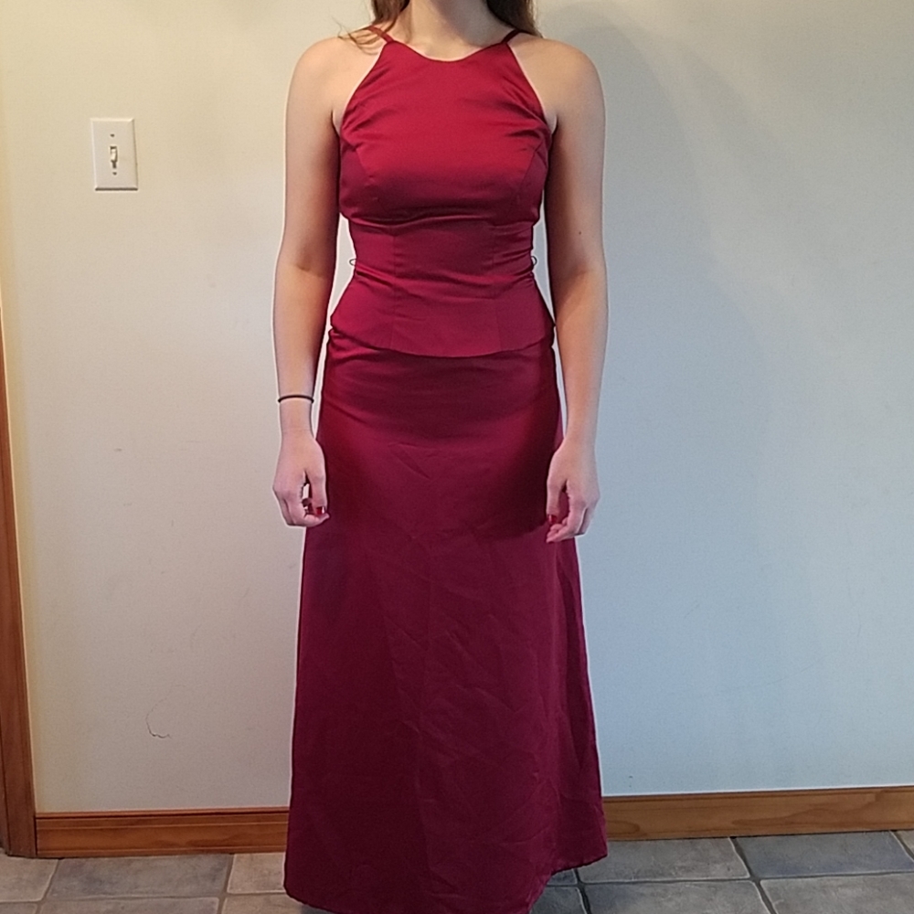 Wine colored formal or prom dress